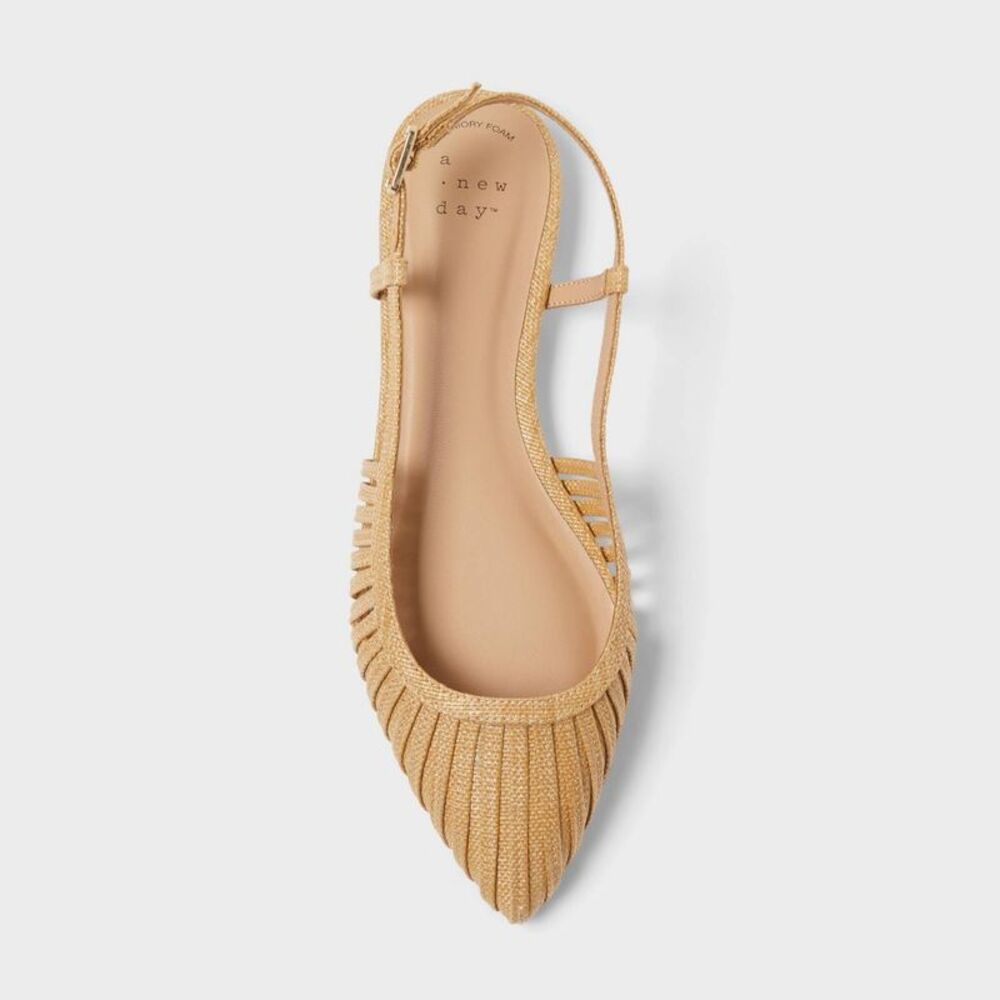Women’s Marisol Flats with Memory Foam Insole - A New Day Natural 6.5 - Picture 3 of 3